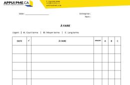 Liste de tâches à faire